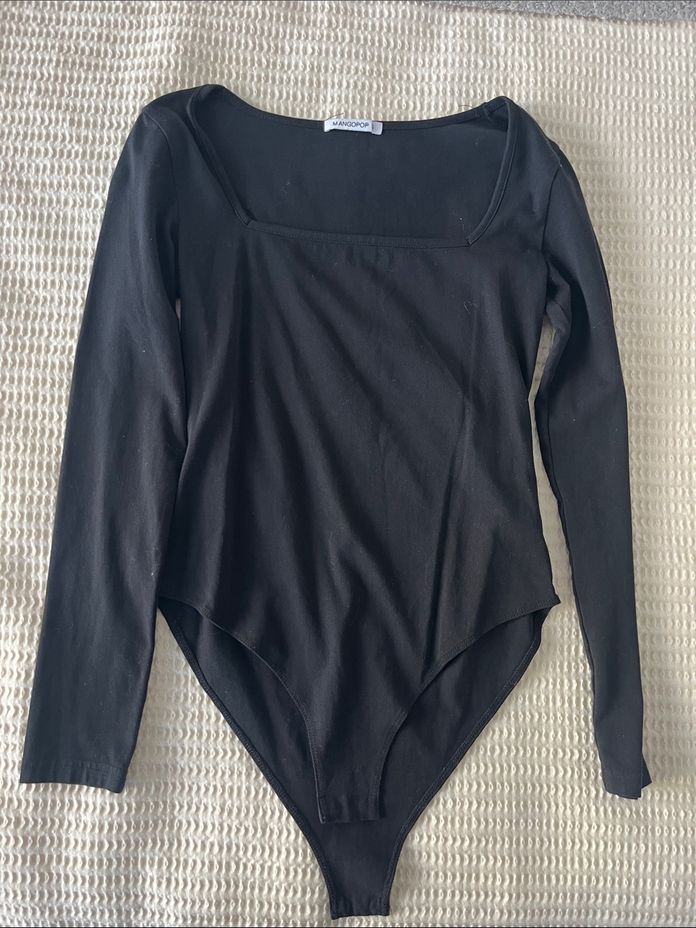 Mangopop Long Sleeve Black Bodysuit Size Small